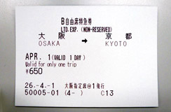 Non-Reserved Seat Limited Express Ticket