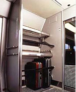 Luggage storage compartment on the Haruka Express