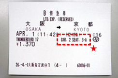 普通車廂指定座席(普通車指定席)超特急劵