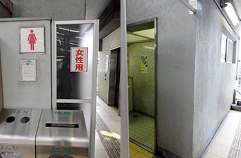 京橋駅南口改札の女子トイレ案内サインボードの改良 Jr西日本