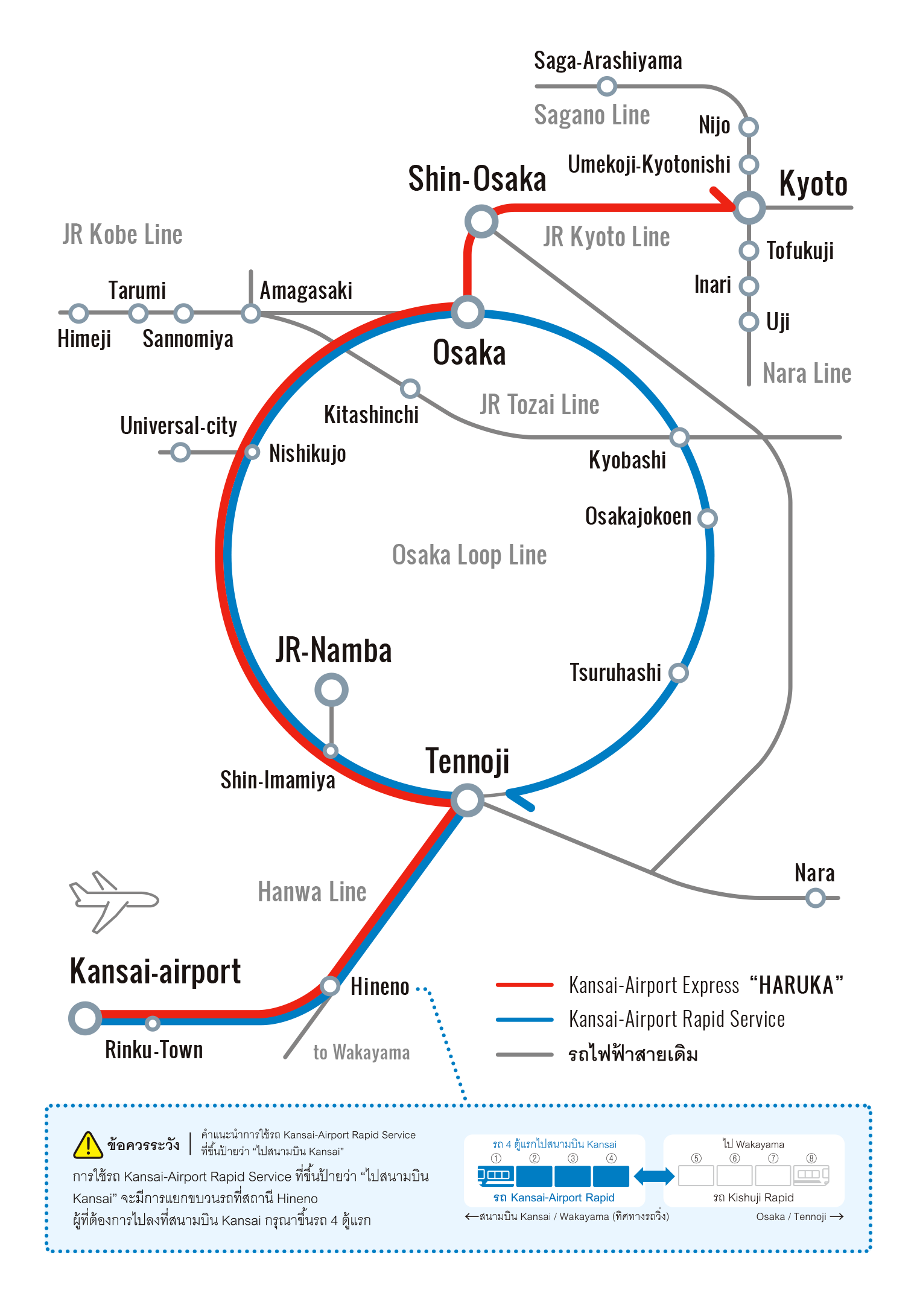 การเดินทางจาก Kansai International Airport ถึงสถานีรถไฟ Kansai International Airport