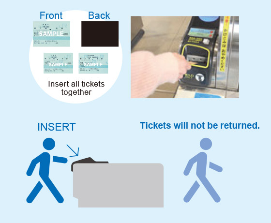 Insert all tickets together Front Back INSERT Tickets will not be returned.