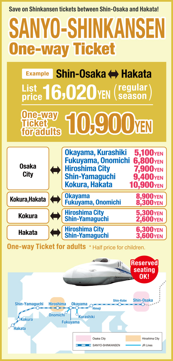 SANYO-SHINKANSEN One-way Ticket