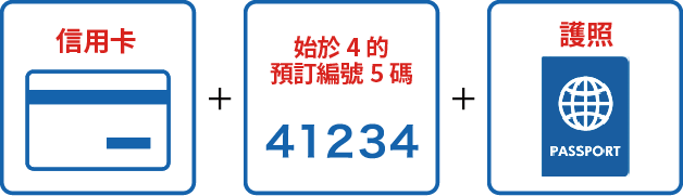 信用卡、始於4的預訂編號5碼、護照