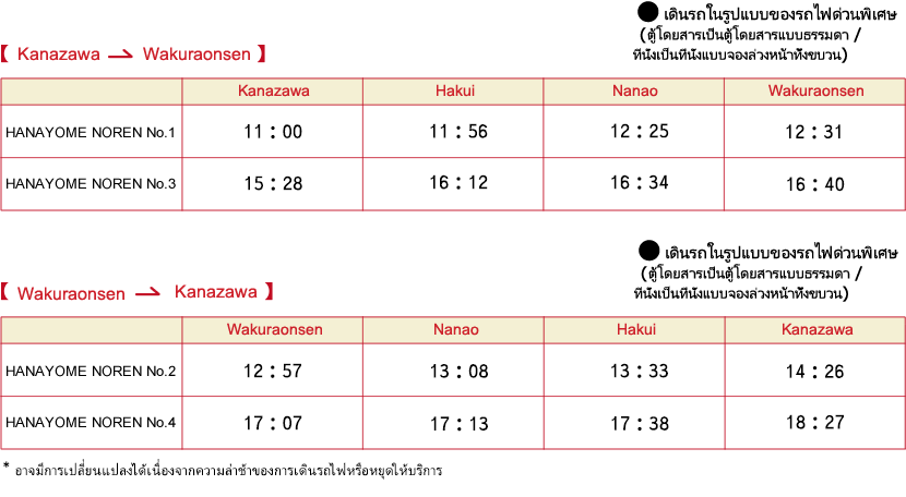 ตารางเวลาเดินรถ