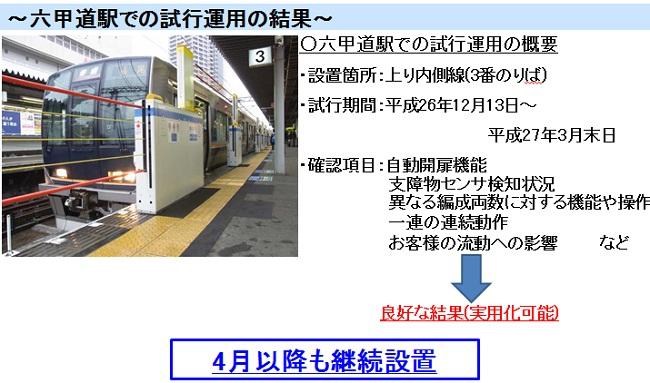 六甲道駅「昇降式ホーム柵」の継続設置